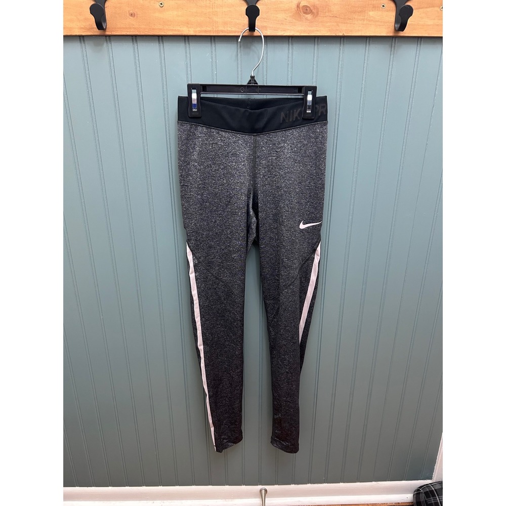 Nike Pro Hypercool Women's Dark Gray Heathered Athletic Leggings Size Small‎
